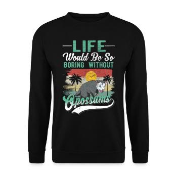 Opossum Cadeau Marsupial Opossum - Sweat-shirt Unisexe - noir - Devant - Alina (178cm) & Michal (187cm)