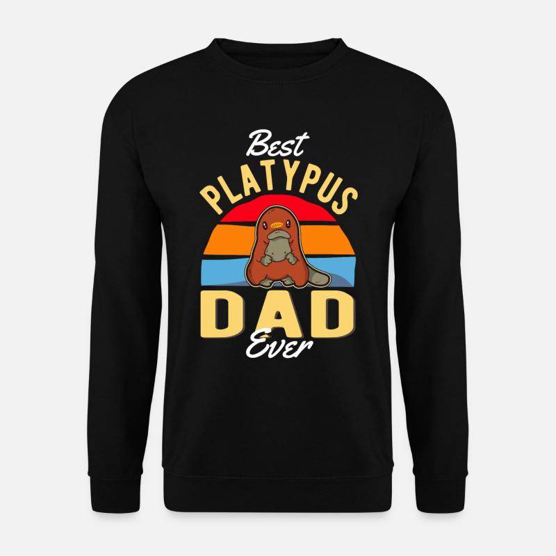 Best Platypus Dad Ever Schnabeltier Papa - Unisex Pullover - Schwarz