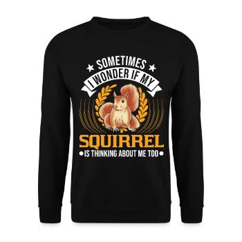 Squirrel Gift Gray Squirrel - Unisex Sweatshirt - black - Front - Alina (178cm) & Michal (187cm)