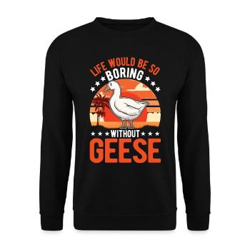 Geese Gift Goose Lovers Goose Breeders - Unisex Sweatshirt - black - Front - Alina (178cm) & Michal (187cm)