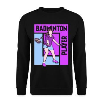 Badmintonspielerin Spielerin Mädchen Mutter - Unisex Pullover - Schwarz - Vorne - Alina (178cm) & Michal (187cm)