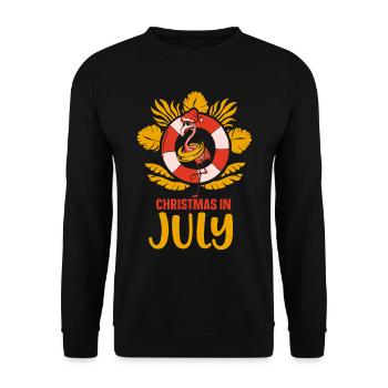 Weihnachten im juli Noël en juillet Humour Père Noël - Sweat-shirt Unisexe - noir - Devant - Alina (178cm) & Michal (187cm)