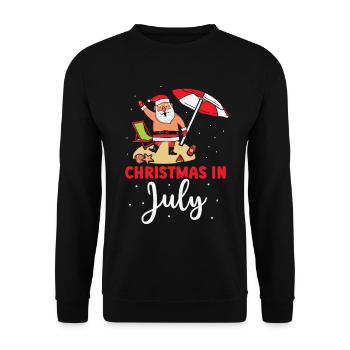 Weihnachten im juli Noël en juillet Humour Père Noël - Sweat-shirt Unisexe - noir - Devant - Alina (178cm) & Michal (187cm)