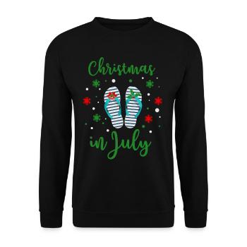 Weihnachten im juli Noël en juillet Humour Père Noël - Sweat-shirt Unisexe - noir - Devant - Alina (178cm) & Michal (187cm)