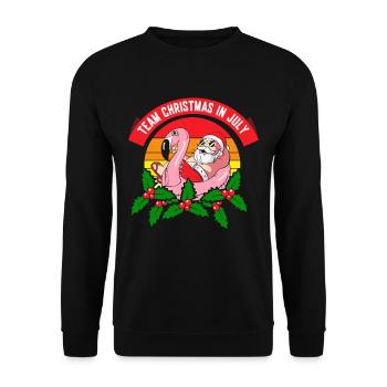 Team Weihnachten Im Juli Christmas In July Santa - Unisex Pullover - Schwarz - Vorne - Alina (178cm) & Michal (187cm)