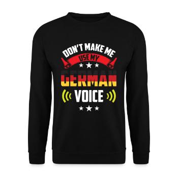 Ne forcez pas ma voix allemande allemande - Sweat-shirt Unisexe - noir - Devant - Alina (178cm) & Michal (187cm)