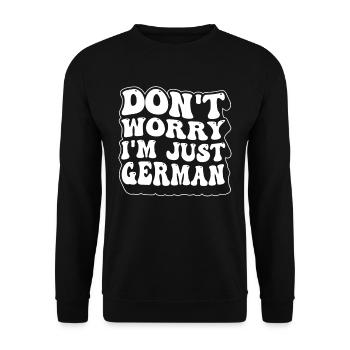 Keine Sorge Ich Bin Nur Deutscher Stimme Deutsch - Unisex Pullover - Schwarz - Vorne - Alina (178cm) & Michal (187cm)