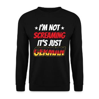 Ich Schreie Nicht Es Ist Nur Deutsch Deutschland - Unisex Pullover - Schwarz - Vorne - Alina (178cm) & Michal (187cm)