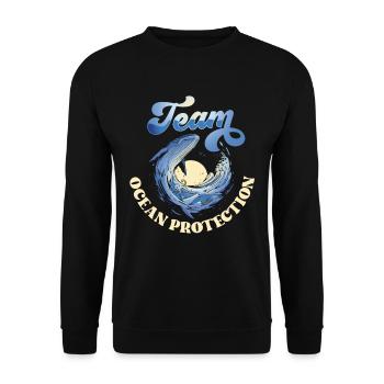 Team Marine Protection Ocean Protection Sea Sea - Unisex Sweatshirt - black - Front - Alina (178cm) & Michal (187cm)