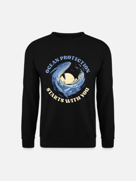 Der Schutz Der Meere Beginnt Bei Dir Meer See - Unisex Pullover - Schwarz