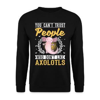 Axolotl Queue Cadeau Amphibien Axolotl - Sweat-shirt Unisexe - noir - Devant - Alina (178cm) & Michal (187cm)