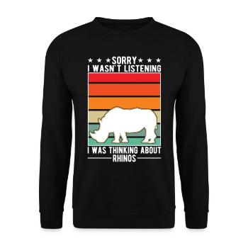 Rhinocéros Cadeau Rhino Rhinocéros - Sweat-shirt Unisexe - noir - Devant - Alina (178cm) & Michal (187cm)