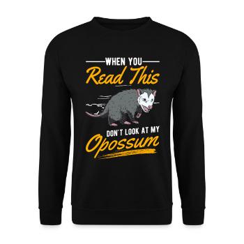 Opossum Cadeau Marsupial Opossum - Sweat-shirt Unisexe - noir - Devant - Alina (178cm) & Michal (187cm)