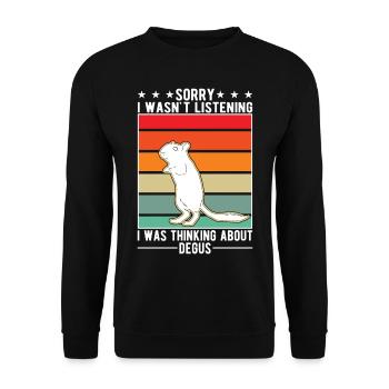 Degu Cadeau Arbuste Rat Forest Degu - Sweat-shirt Unisexe - noir - Devant - Alina (178cm) & Michal (187cm)