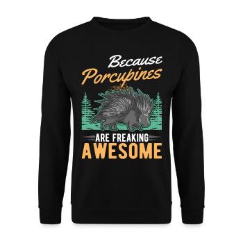 Porcupine Gift Porcupine - Unisex Sweatshirt - black - Front - Alina (178cm) & Michal (187cm)