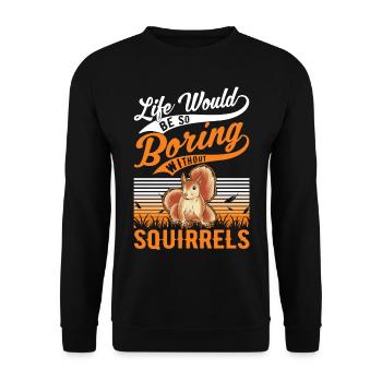 Squirrel Gift Squirrel Grey Squirrel - Unisex Sweatshirt - black - Front - Alina (178cm) & Michal (187cm)