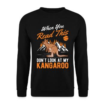 Australian Kangaroo Australia Kangaroo - Unisex Sweatshirt - black - Front - Alina (178cm) & Michal (187cm)