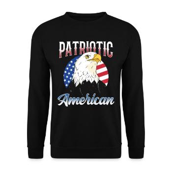 Patriotic American Patriotic Patriot US - Unisex Sweatshirt - black - Front - Alina (178cm) & Michal (187cm)