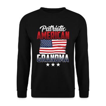 Grand-mère patriotique américaine Patriot US - Sweat-shirt Unisexe - noir - Devant - Alina (178cm) & Michal (187cm)