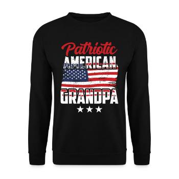 Patriotic American Grandfather US Patriot - Unisex Sweatshirt - black - Front - Alina (178cm) & Michal (187cm)