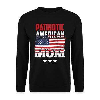 Patriotic American Mother USA Patriot US - Unisex Sweatshirt - black - Front - Alina (178cm) & Michal (187cm)