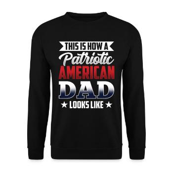 Voici à quoi ressemble un père américain patriote - Sweat-shirt Unisexe - noir - Devant - Alina (178cm) & Michal (187cm)