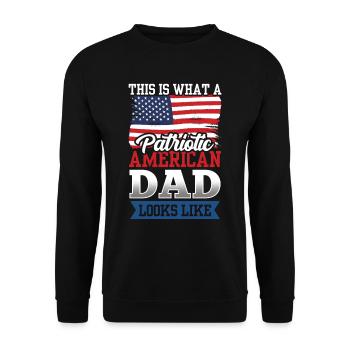 Voici à quoi ressemble un père américain patriote - Sweat-shirt Unisexe - noir - Devant - Alina (178cm) & Michal (187cm)