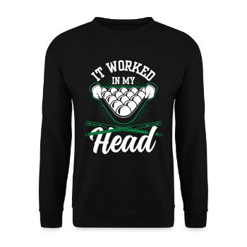 In Meinem Kopf Hat Es Funktioniert Pool Billard - Unisex Pullover - Schwarz - Vorne - Alina (178cm) & Michal (187cm)