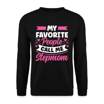 Meine Lieblingsmenschen Nennen Mich Stiefmutter - Unisex Pullover - Schwarz - Vorne - Alina (178cm) & Michal (187cm)