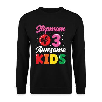 Stepmother of three great children - Unisex Sweatshirt - black - Front - Alina (178cm) & Michal (187cm)