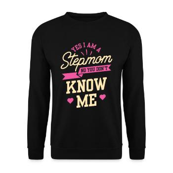 Oui je suis une belle-mère non tu ne me connais pas - Sweat-shirt Unisexe - noir - Devant - Alina (178cm) & Michal (187cm)