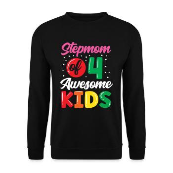 Stepmother of four great children - Unisex Sweatshirt - black - Front - Alina (178cm) & Michal (187cm)