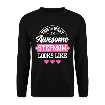 This is what a great stepmother looks like - Unisex Sweatshirt - black - Front - Alina (178cm) & Michal (187cm)
