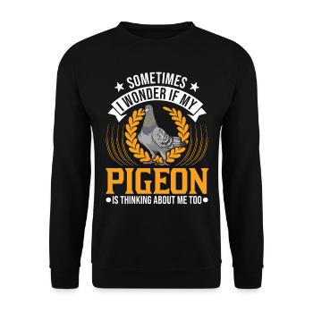 Pigeon Gift Pigeon Fancier City Pigeon Carrier Pigeon - Unisex Sweatshirt - black - Front - Alina (178cm) & Michal (187cm)