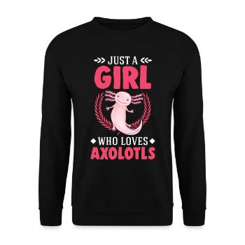 Axolotl Girl Tailed Amphibian - Sweat-shirt Unisexe - noir - Devant - Alina (178cm) & Michal (187cm)