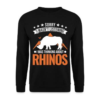 Rhinocéros Cadeau Rhino Rhinocéros - Sweat-shirt Unisexe - noir - Devant - Alina (178cm) & Michal (187cm)