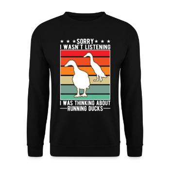 Indian Running Duck Bouteille cadeau Canard Canard - Sweat-shirt Unisexe - noir - Devant - Alina (178cm) & Michal (187cm)