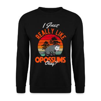 J’aime juste l’opossum marsupial d’Opossum - Sweat-shirt Unisexe - noir - Devant - Alina (178cm) & Michal (187cm)