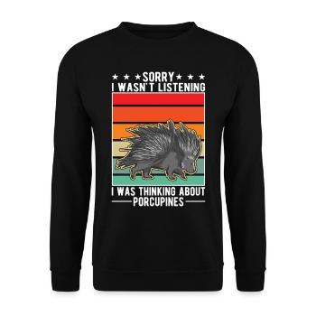 Porcupine Gift Porcupine - Unisex Sweatshirt - black - Front - Alina (178cm) & Michal (187cm)