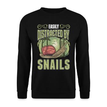 Easily distracted by Snails Snail - Unisex Sweatshirt - black - Front - Alina (178cm) & Michal (187cm)