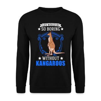 Australian Kangaroo Australia Kangaroo - Unisex Sweatshirt - black - Front - Alina (178cm) & Michal (187cm)