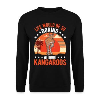 Australian Kangaroo Australia Kangaroo - Unisex Sweatshirt - black - Front - Alina (178cm) & Michal (187cm)