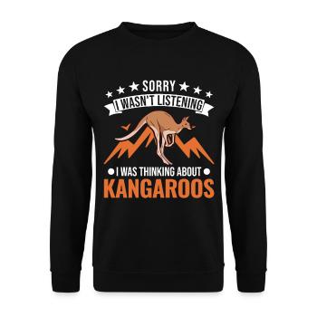 Kangourou australien Kangourou australien - Sweat-shirt Unisexe - noir - Devant - Alina (178cm) & Michal (187cm)