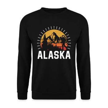 Alaska Wanderer Wandern Wanderung Natur - Unisex Pullover - Schwarz - Vorne - Alina (178cm) & Michal (187cm)