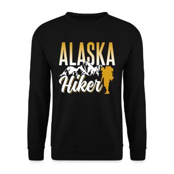Alaska Hiker Hike Nature Hiking - Unisex Sweatshirt - black - Front - Alina (178cm) & Michal (187cm)