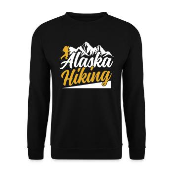 Alaska Wandern Natur Wanderer Wanderung - Unisex Pullover - Schwarz - Vorne - Alina (178cm) & Michal (187cm)
