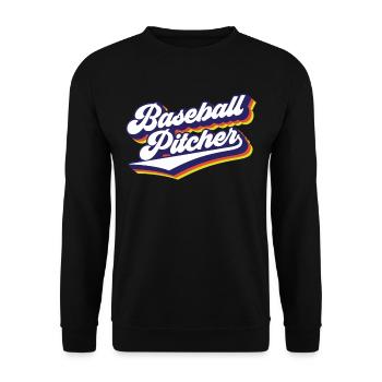 Baseball Pitcher Hobby Werfer Spieler - Unisex Pullover - Schwarz - Vorne - Alina (178cm) & Michal (187cm)