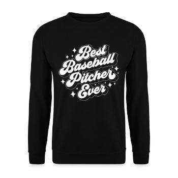 Bester Baseball Pitcher Aller Zeiten Werfer Hobby - Unisex Pullover - Schwarz - Vorne - Alina (178cm) & Michal (187cm)