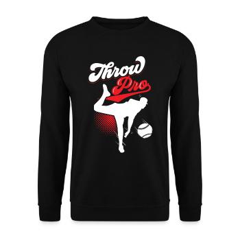 Wurf Profi Hobby Spieler Baseball Pitcher Werfer - Unisex Pullover - Schwarz - Vorne - Alina (178cm) & Michal (187cm)