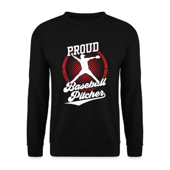 Stolzer Baseball Pitcher Spieler Werfer Hobby - Unisex Pullover - Schwarz - Vorne - Alina (178cm) & Michal (187cm)